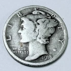 1918 S Mercury Dime 90% Silver Very Good Details #9811