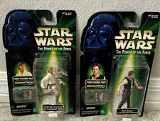 Star Wars Power of the Force CommTech Luke Skywalker & Han Solo Figures 1999
