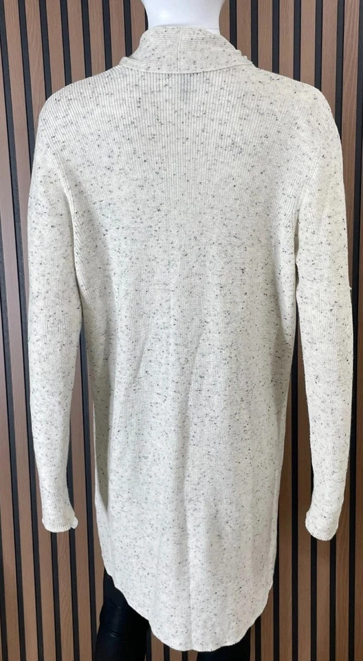 Cárdigan de algodón suéter crema L Eileen Fisher para mujer acogedor elegante preppy al aire libre Foto 2 de 4
