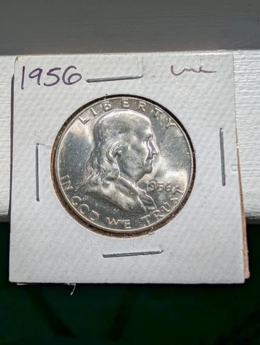 1956 Franklin Half Dollar, 90% Silver UNC