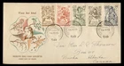 DR WHO 1949 NETHERLANDS FDC CHILD SEMI POST COMBO TO CANADA R51929
