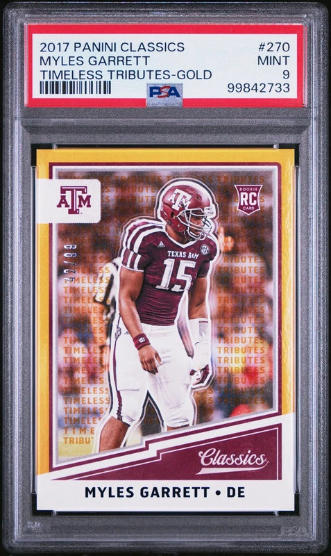 Myles Garrett Panini Classics #270 Timeless Tributes-Gold