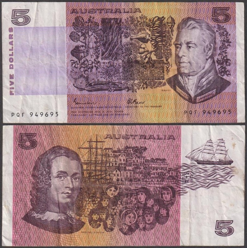 Australia, 5 Dollars, ND (1974-91), VF++, P-44