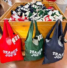 Micro Mini Trader Joe’s Foldable Packable Tote Bag Keychain Coin Purse