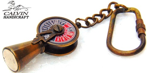 ANTIQUE SOLID BRASS TELEGRAPH KEY RING NAUTICAL VINTAGE KEY CHAIN BRASS ANTIQUE - Picture 3 of 4