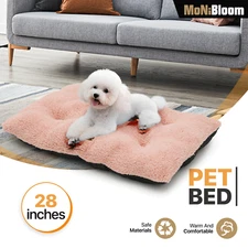 Washable Plush Pet Cat Dog Bed Rectangle Soft Puppy Calming Bed Cuddler Cushion