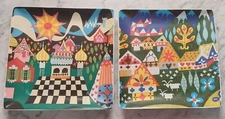 2 Disney’s Mary Blair “Its A Small World” Ceramic concept art plates