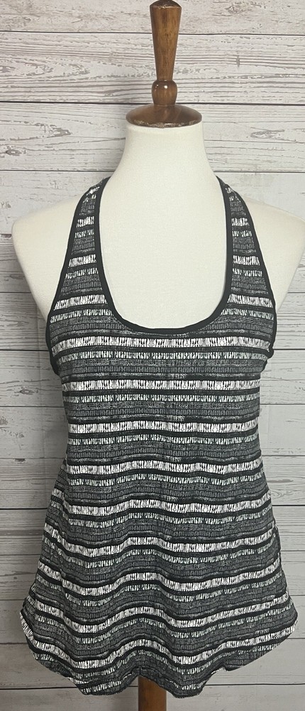 Nike Dri-Fit Black White Activewear Racerback Tank Top Size M Activewear