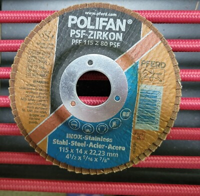 Pferd Polifan 62016  80 Grit Flap SteelLOX Disc Grinding Disc 4.5'' x 3/4''x 7/8''