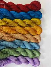 24silk Tight twisted water ripple mulberry silk,hand-dyed embroidery silk thread