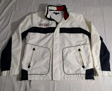 Vintage Tommy Hilfiger Windbreaker 80s 90s Sailing Jacket Red White Blue US 085