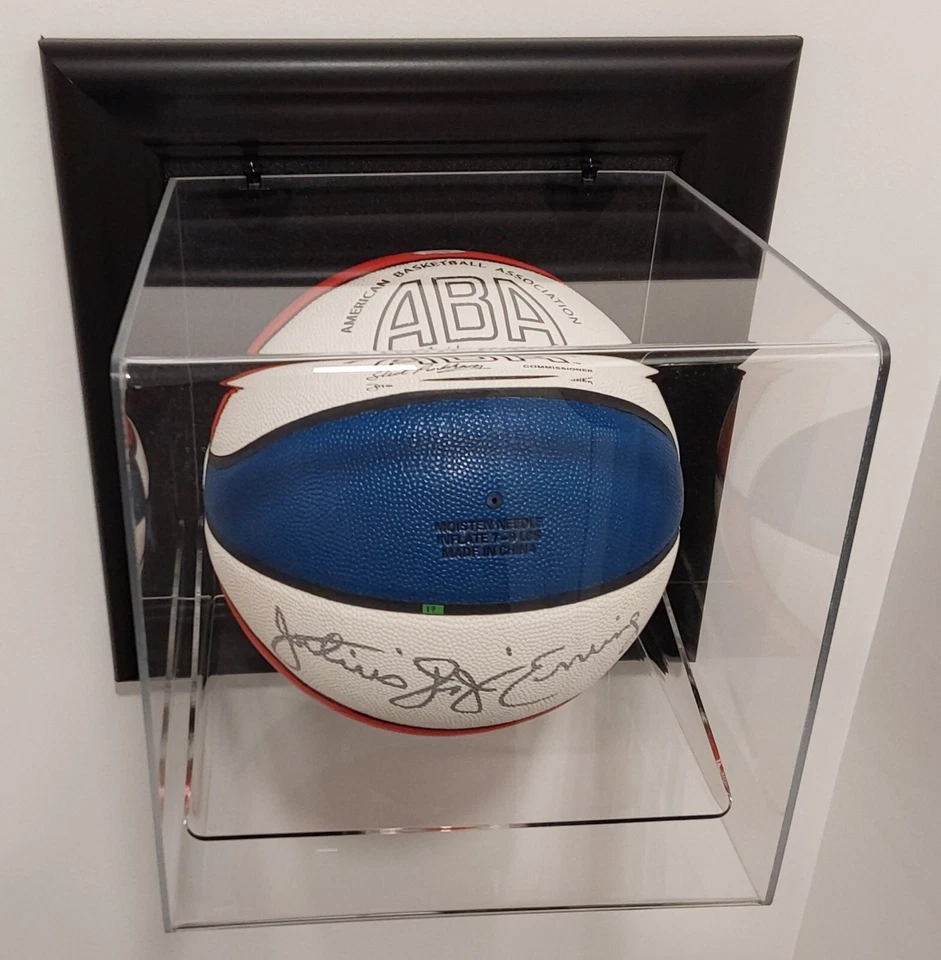 Julius Erving Autographed ABA Basketball with Wall Mounted Display Case - Image 3 of 4