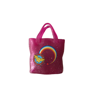 Barbie Doll Fashions Wonder Woman Bright Pink Logo Tote Bag Purse