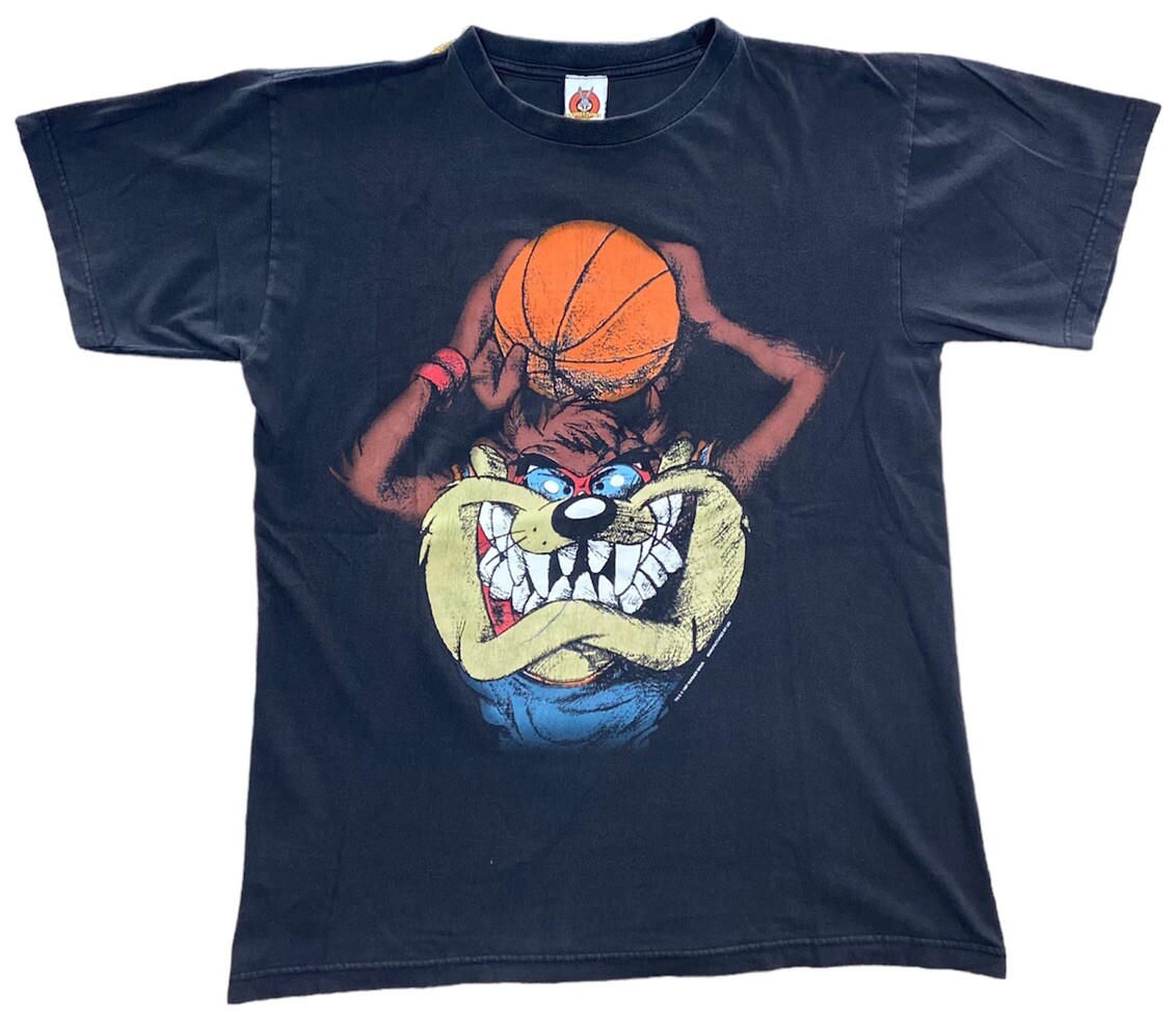 Vintage 1997 Looney Tunes Taz Basketball Graphic T-Shirt 90s Size
