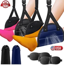 2× Airplane Footrest w/ Memory Foam Portable Travel Plane Leg Rest Foot Hammock
