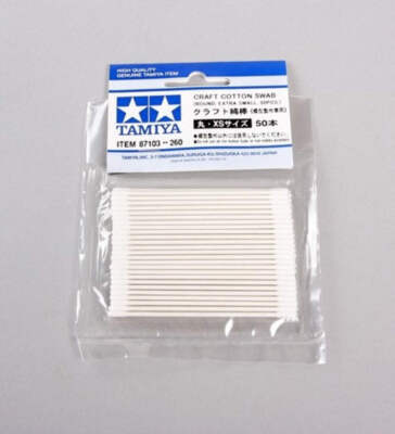 Tamiya 87103 Craft Wattestäbchen (rund extra klein, 50 Stück) für statische Modellbausätze