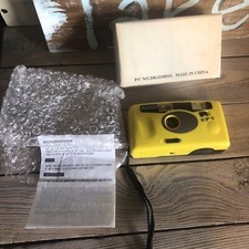 Yellow Focus Camera 35 mm Camera Film Camera Built In Flash Optical Lens Manual