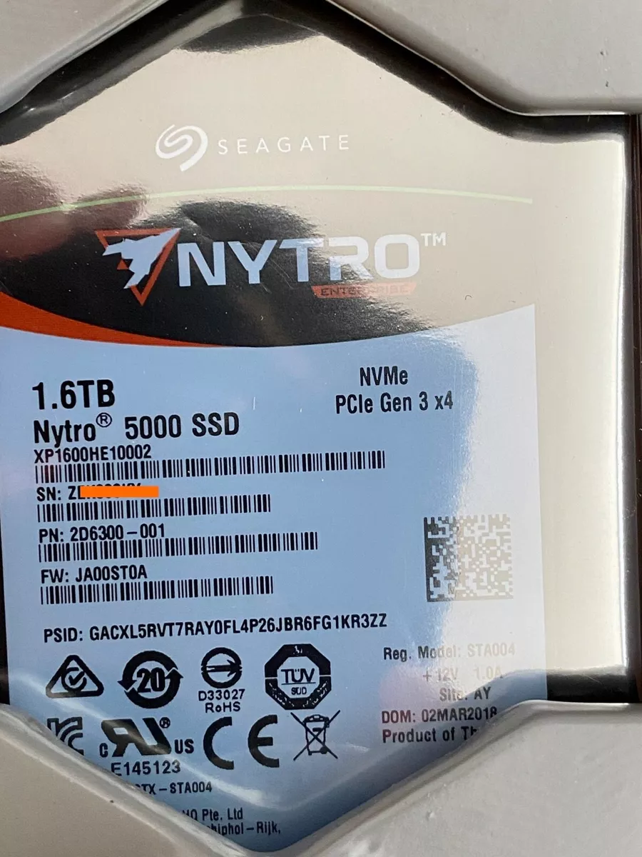 Seagate Nytro 5000 NVMe SSD 1.6TB Brand New and Sealed 2.5 U.2 Warranty