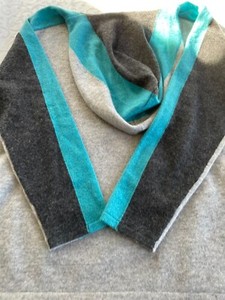 Charter Club 100% Cashmere Sweater Gray Color Block Hoodie Size S