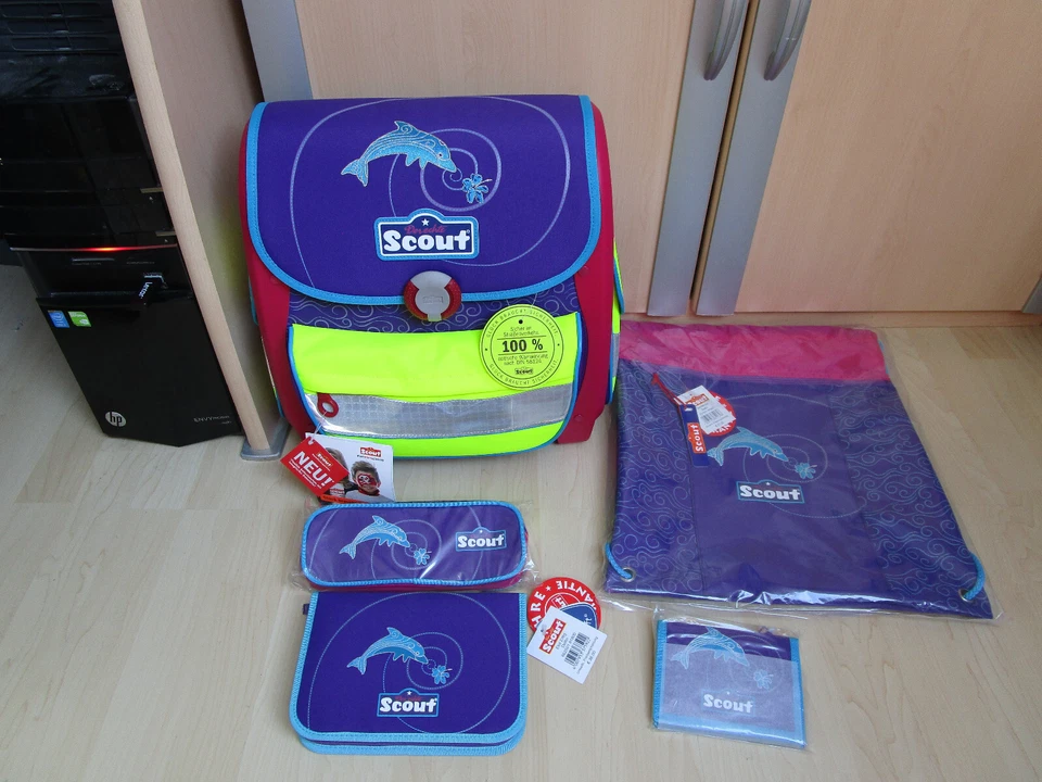 Scout Schulranzen Set 5tlg. Delfin - Bild 2 von 4