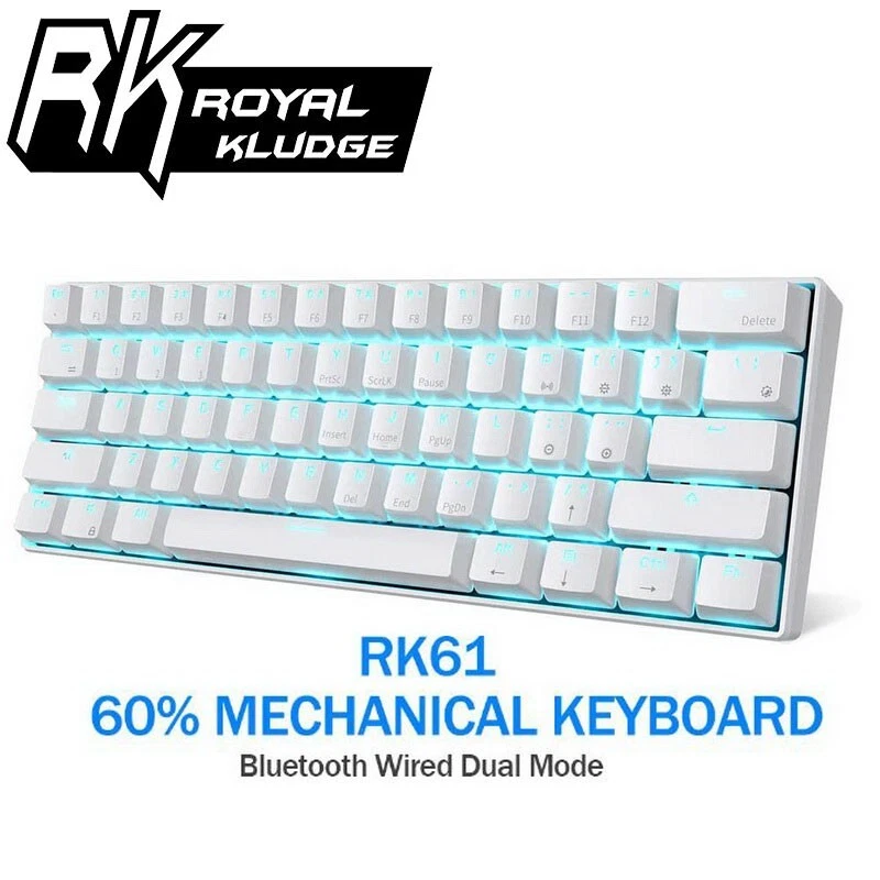 RK61 60 BLUETOOTH WIRED BACKLIT Gaming Keyboard BLUE Switch