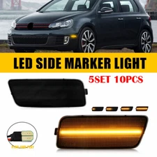 2-20X For 2010-2014 VW MK6 Golf GTI Sequential Amber LED Side Marker Light Smoke