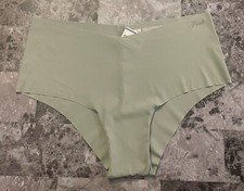 NWT VICTORIA'S SECRET PINK MEDIUM GREEN RIB THIN MATERIAL NO SHOW CHEEKY PANTIES