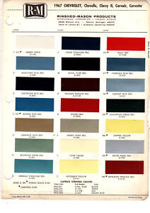 1967 Chevelle Color Chart