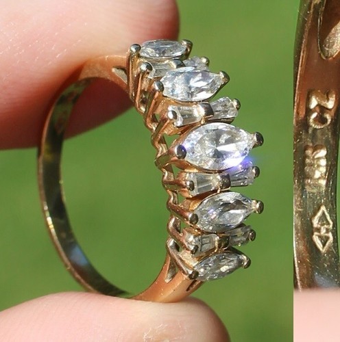 Estate Sale! 14k GOLD solid ring CZ size 7 womens TESTED