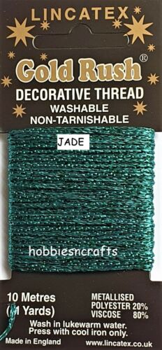 Lincatex Gold Rush Decorative 3 Ply Thread 80% Viscose 20% Polyester 10 Metres - Picture 13 of 68