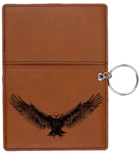 American Eagle Laser Engraved Leatherette Keychain Wallet - Picture 14 of 18
