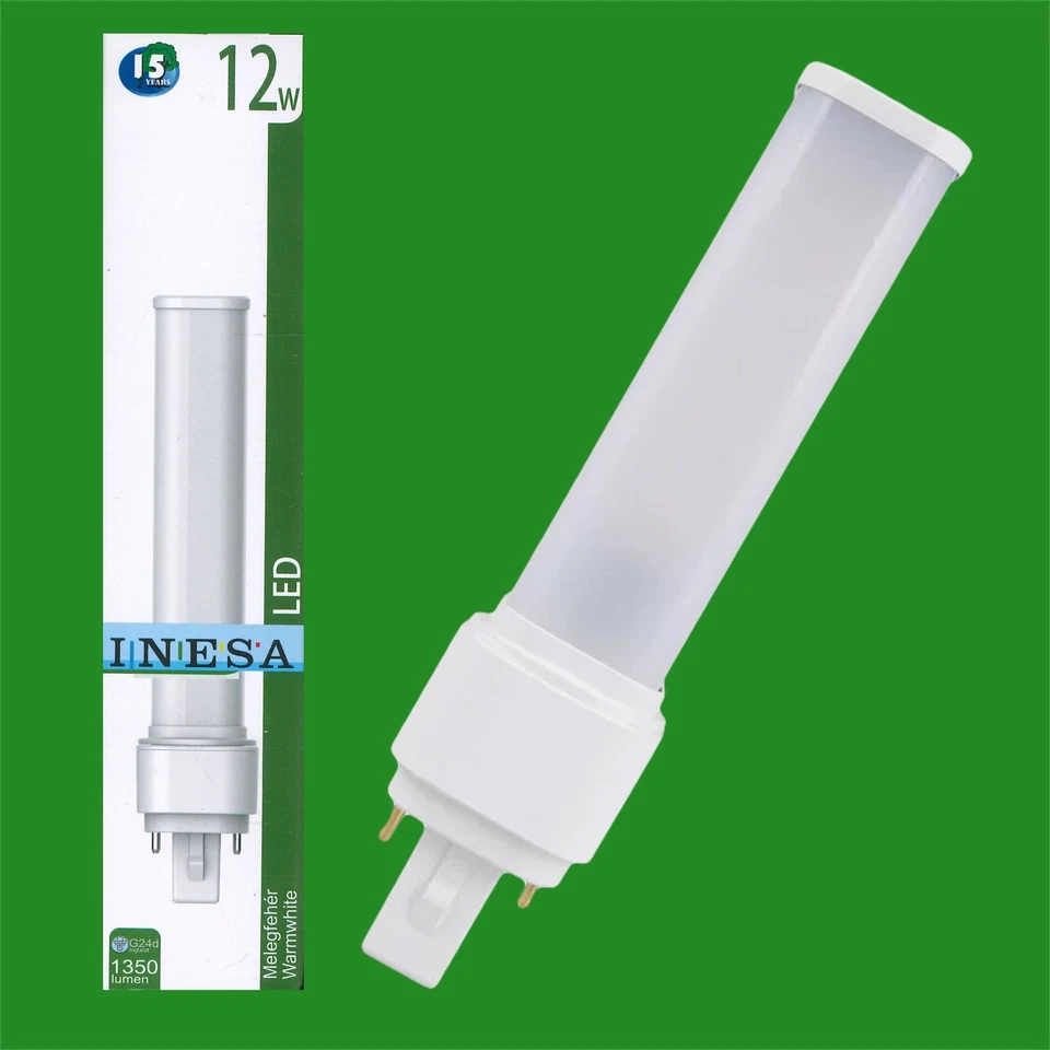 2x 12W = 32W LED Nachrüstung PLT drehbar G24D 2 Pin Glühbirne 2700K Warmweiß - Bild 3 von 4