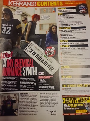 GERARD WAY MY CHEMICAL ROMANCE  FRANK IERO A4 page clipping KERRANG  MAGAZINE