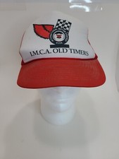 Vintage I.M.C.A. "Old Timers" Trucker Hat Used As-Is Red White