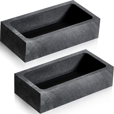 2 Pieces Graphite Ingot Mould Crucible Mould for Casting Gold Silver Metal Alumi