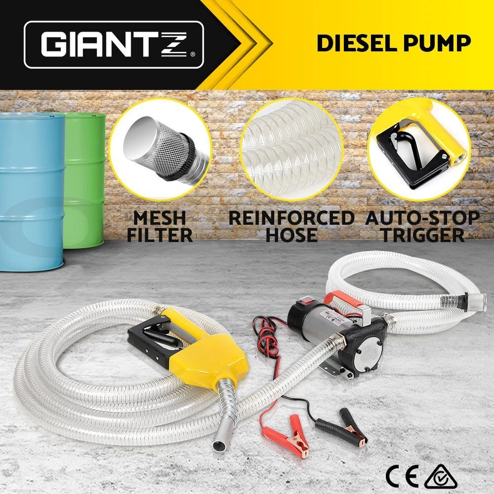 Giantz 12V Diesel Transfer Pump Extractor Oil Fuel Electric Bowser Auto Display