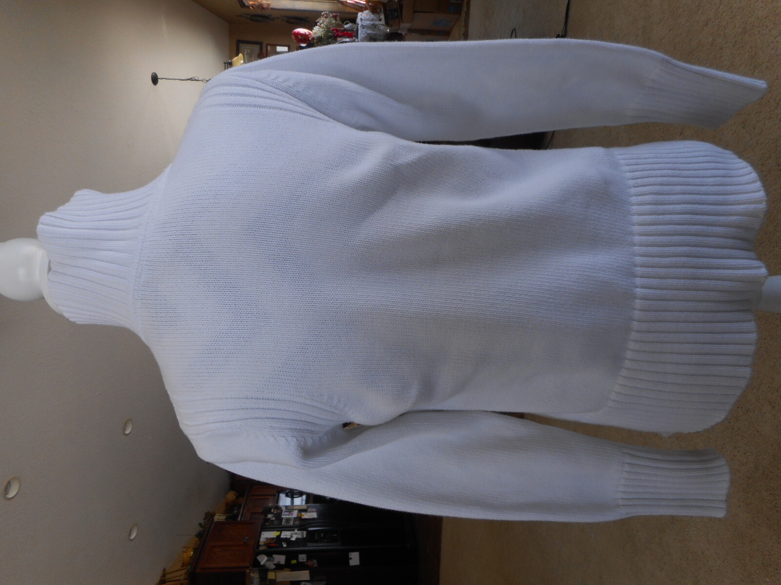 Small Winter White Pendleton Cardigan Sweater Zip… - image 8