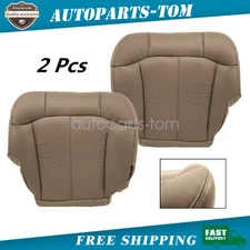 Fits GMC Sierra 1999-2002 Both Side Bottom Replacement Leather Seat Cover Tan