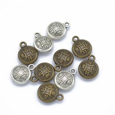 Chinese Ancient Coins Charms Antique Pendant DIY Necklace Jewelry Making 15Pcs