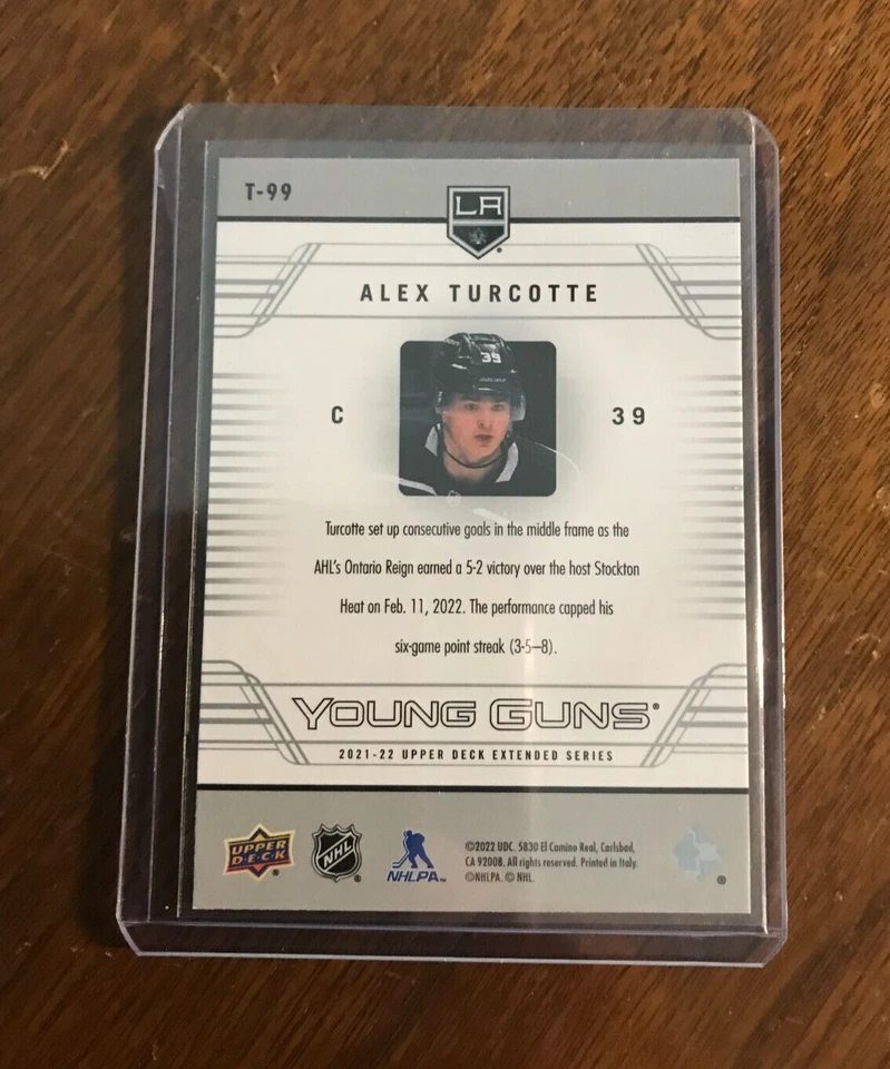 2021-22 Upper Deck Extended Series Young Guns Retro Alex Turcotte #T-99 - Image 2 of 2