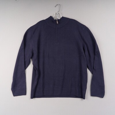 Tricots St Raphael Quarter-Zip Sweater Mens 2XL Navy Mock Neck Pullover