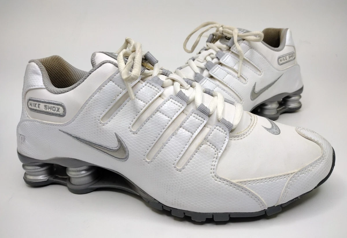 Nike shox nz white metallic silver sale