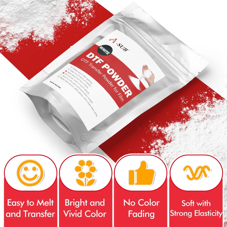 Bundle Kit A-SUB DTF Powder White 2.2lb + 120 Pk DTF Film Sublimation Paper A3 - Image 4 of 4