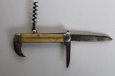 RARE Vintage Tannhauser Export Beer Advertising Pocket Knife, Bergner & Engel