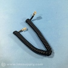 Coiled Telephone Cord, Black FNIP