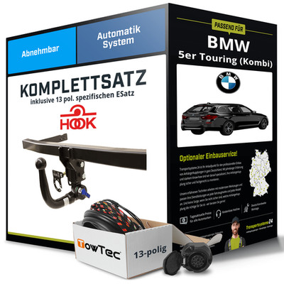 Anhängerkupplung abnehmbar für BMW 5er Touring +E-Satz Kit