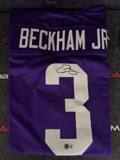Odell Beckham Jr Autographed LSU Custom Purple Football Jersey! BAS COA! TIGERS!