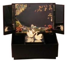 2848 - Musical Jewelry Box Swans-Music Box play Music Only - |22-5|