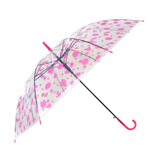 Pink Polka Dot Umbrella Lightweight Compact Folding Travel Rain Brolly Women - Picture 1 of 24