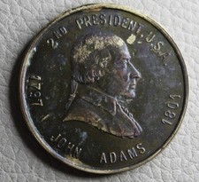 * JOHN ADAMS PRESIDENTIAL  MEDAL 2nd PRESIDENT OF USA  #APL97